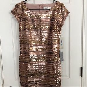 Eliza J. Sequin Cap Sleeve Dress Size 8
